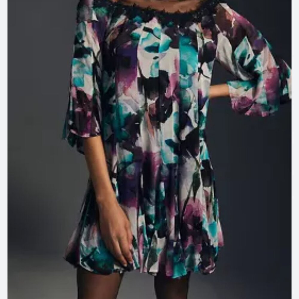 Anthropologie flutter sleeve dress, size xs